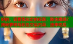 好的，请看我拟定的标题：陈也难逃？揭秘萝莉岛权色交易内幕，速来吃瓜